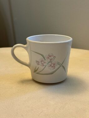 Corelle White Mug with Pink Floral Accent